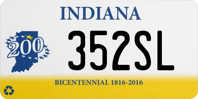 IN license plate 352SL