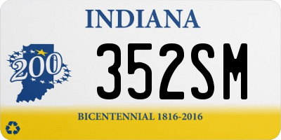 IN license plate 352SM