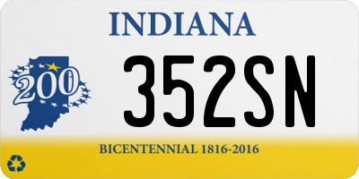 IN license plate 352SN