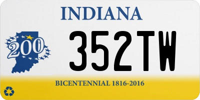 IN license plate 352TW