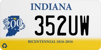 IN license plate 352UW