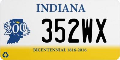 IN license plate 352WX