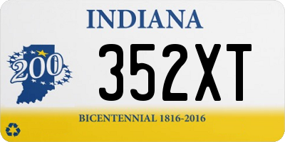 IN license plate 352XT