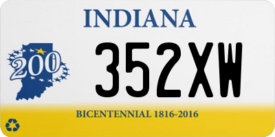 IN license plate 352XW