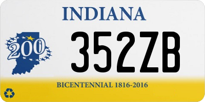 IN license plate 352ZB