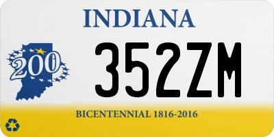 IN license plate 352ZM