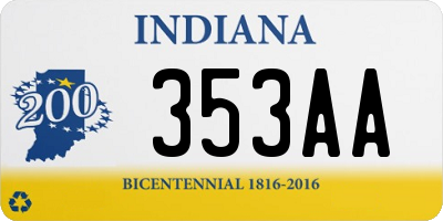 IN license plate 353AA