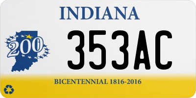 IN license plate 353AC