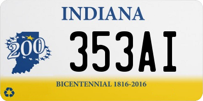 IN license plate 353AI