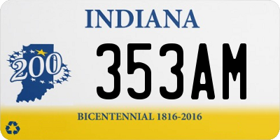 IN license plate 353AM