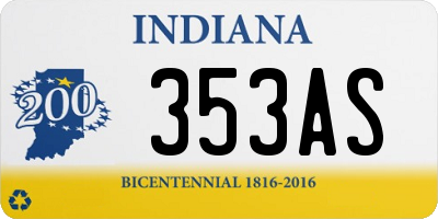 IN license plate 353AS