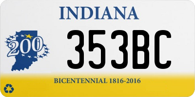 IN license plate 353BC