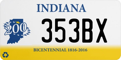 IN license plate 353BX