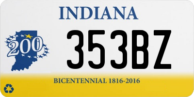 IN license plate 353BZ