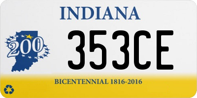 IN license plate 353CE