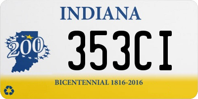 IN license plate 353CI