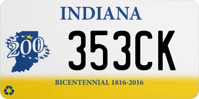 IN license plate 353CK
