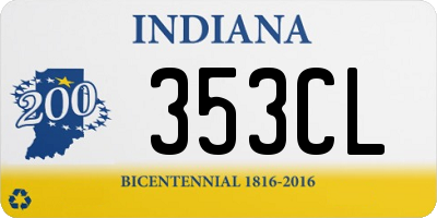 IN license plate 353CL