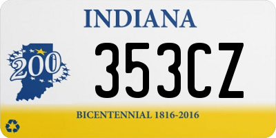 IN license plate 353CZ