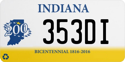 IN license plate 353DI