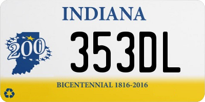 IN license plate 353DL