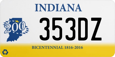 IN license plate 353DZ