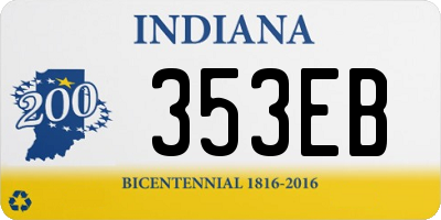 IN license plate 353EB