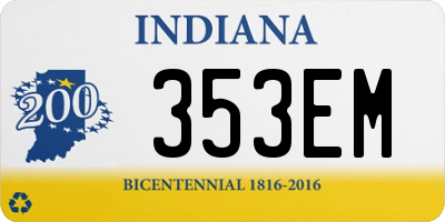IN license plate 353EM
