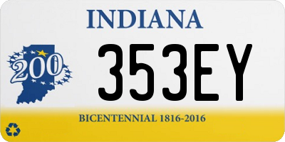 IN license plate 353EY