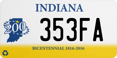 IN license plate 353FA