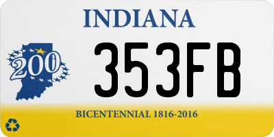 IN license plate 353FB