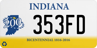 IN license plate 353FD