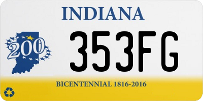 IN license plate 353FG