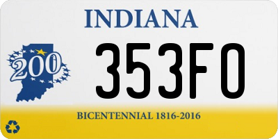 IN license plate 353FO