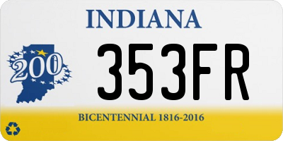 IN license plate 353FR