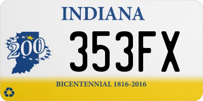 IN license plate 353FX