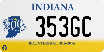 IN license plate 353GC