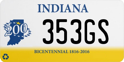 IN license plate 353GS