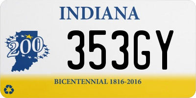 IN license plate 353GY