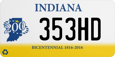 IN license plate 353HD