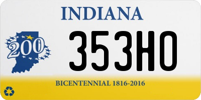 IN license plate 353HO