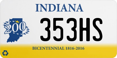 IN license plate 353HS