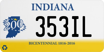 IN license plate 353IL
