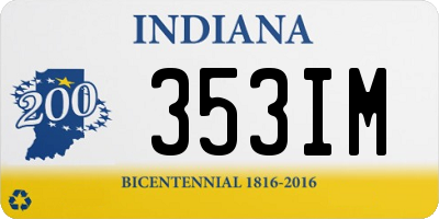 IN license plate 353IM