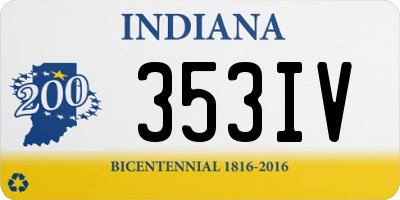 IN license plate 353IV