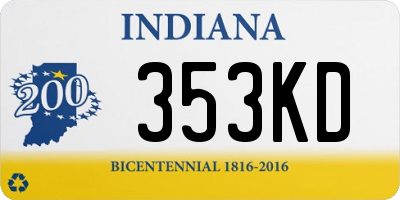 IN license plate 353KD