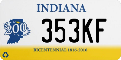 IN license plate 353KF