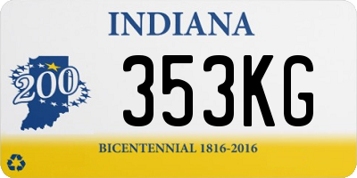 IN license plate 353KG