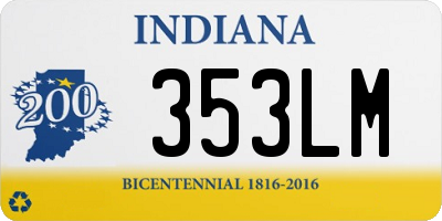 IN license plate 353LM