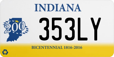 IN license plate 353LY